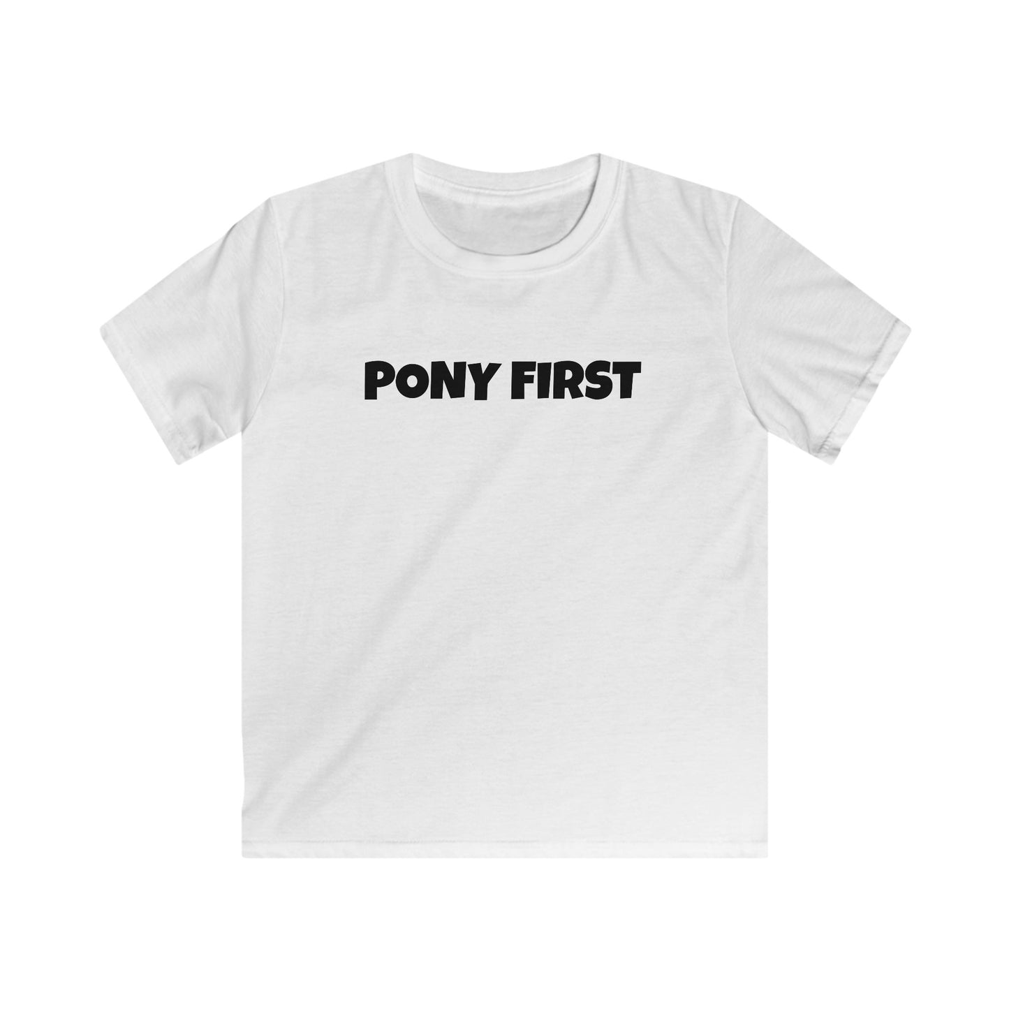 Pony First Kinder T-Shirt - Pferde Shirt für Mädchen & Jungen - Reiter Geschenk, Pony Liebe, Geburtstagsgeschenk Kinder I Pferdemädchen
