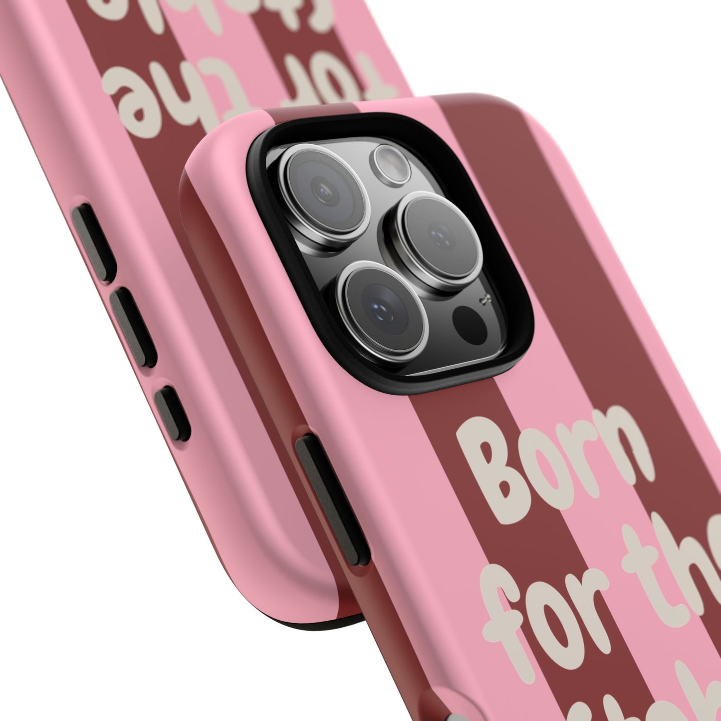 Phone Case — "Born for the Stable" Pink Striped Protective Tough Case