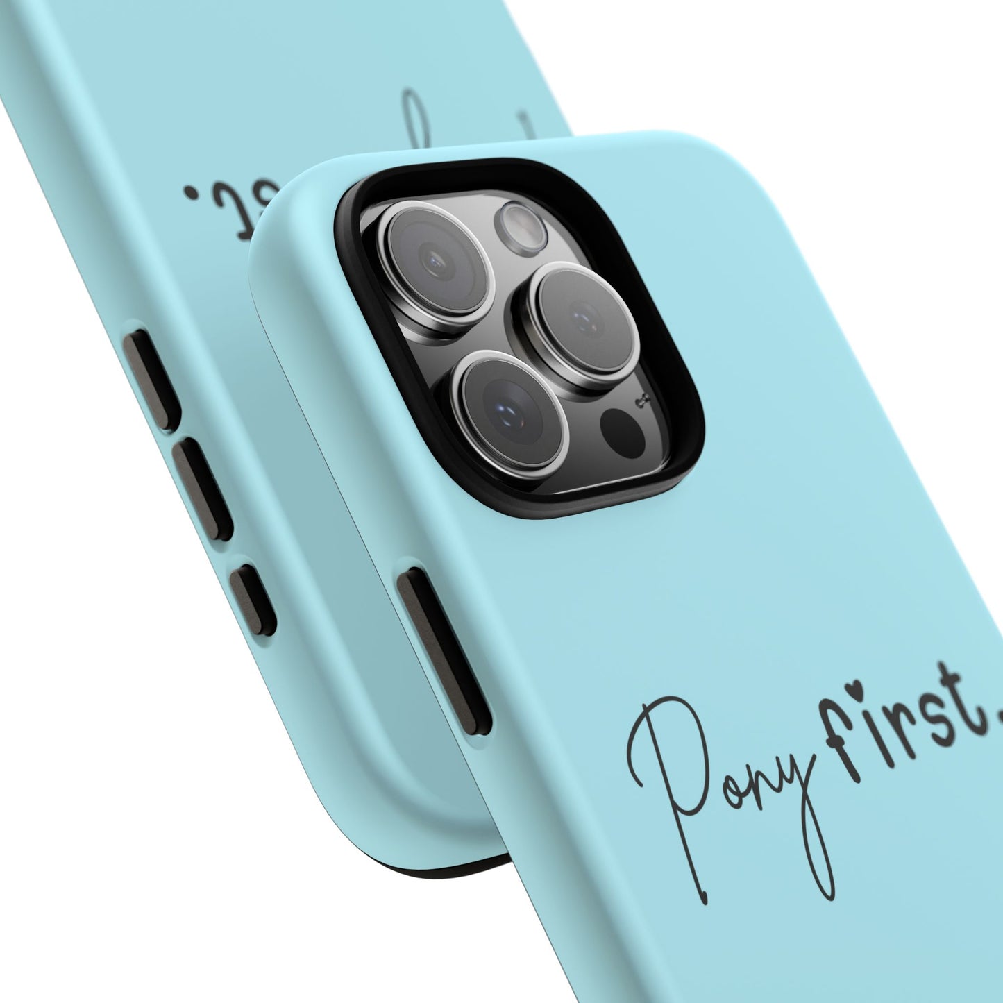 Pony First Phone Case - Protective Tough iPhone Cover with Minimalist Equestrian Script