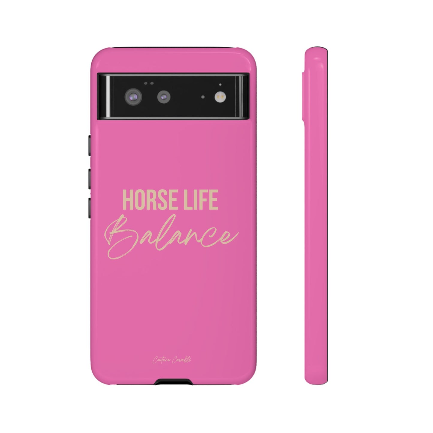 Horse Life Balance Phone Case - Pink Tough Protective Cover