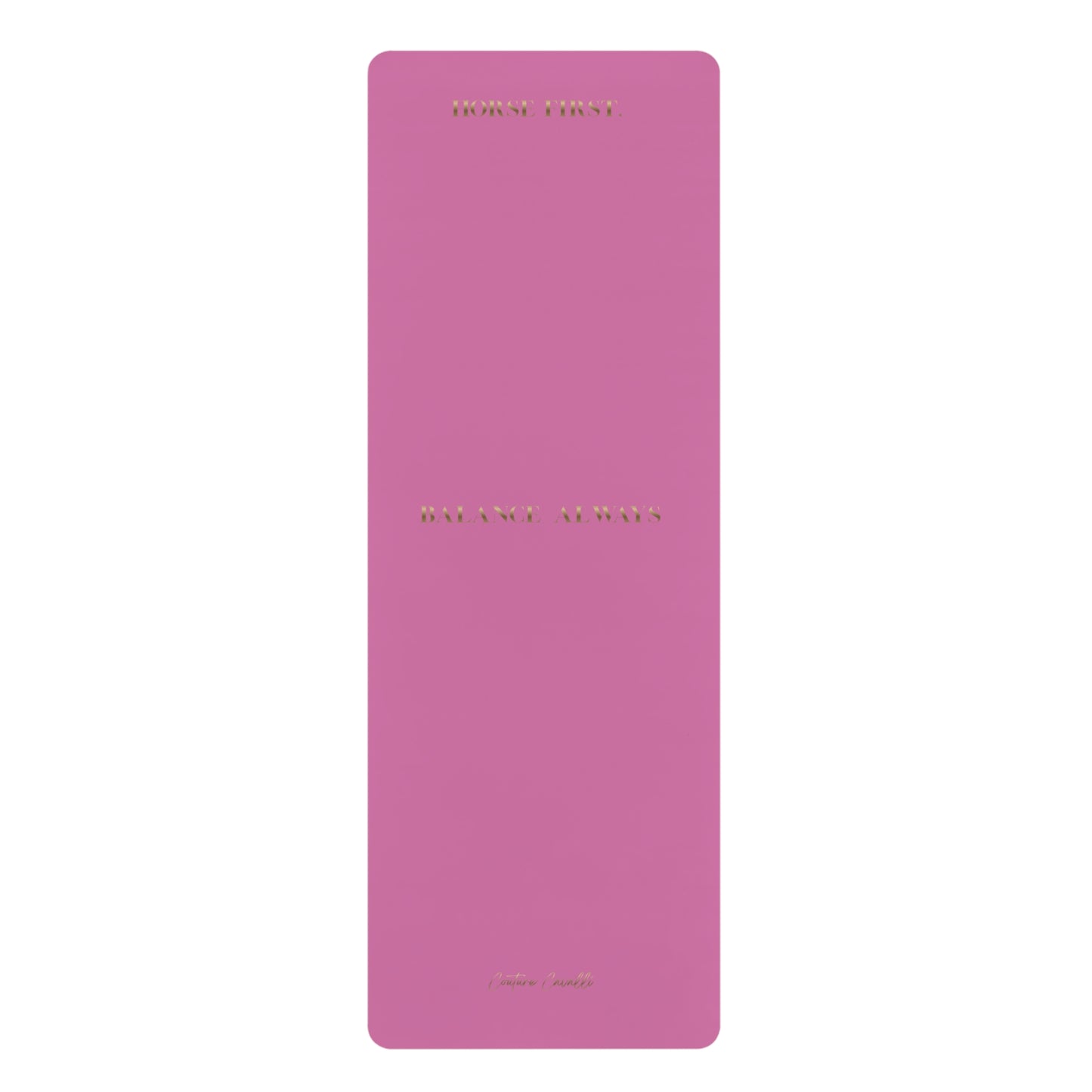 Pink Rubber Yoga Mat — Non-Slip Eco-Friendly Mat with Motivational Text