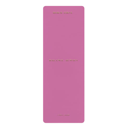 Pink Rubber Yoga Mat — Non-Slip Eco-Friendly Mat with Motivational Text