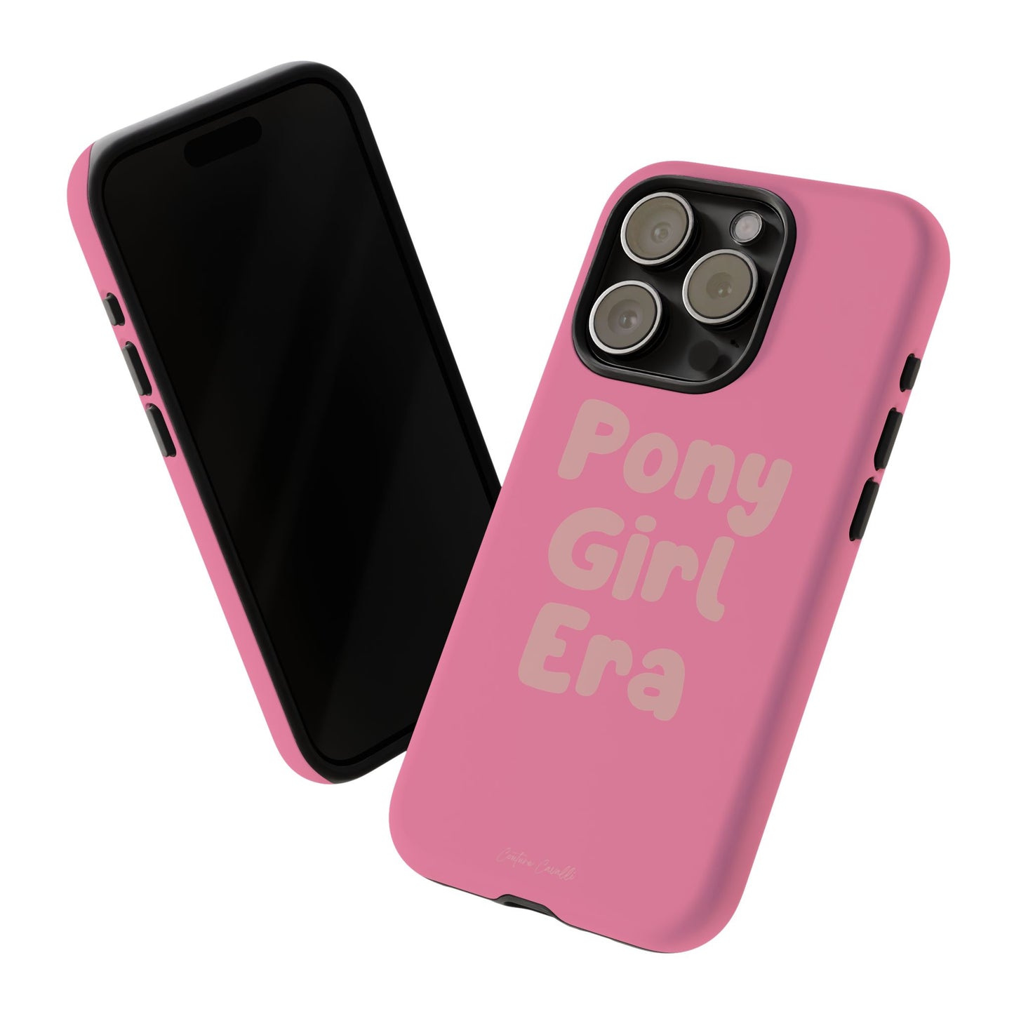 Pony Girl Era Phone Case — Pink Retro Text Protective Tough Case