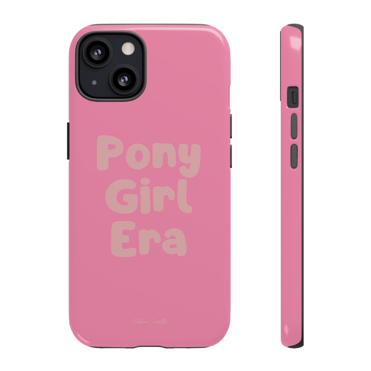 Pony Girl Era Phone Case — Pink Retro Text Protective Tough Case