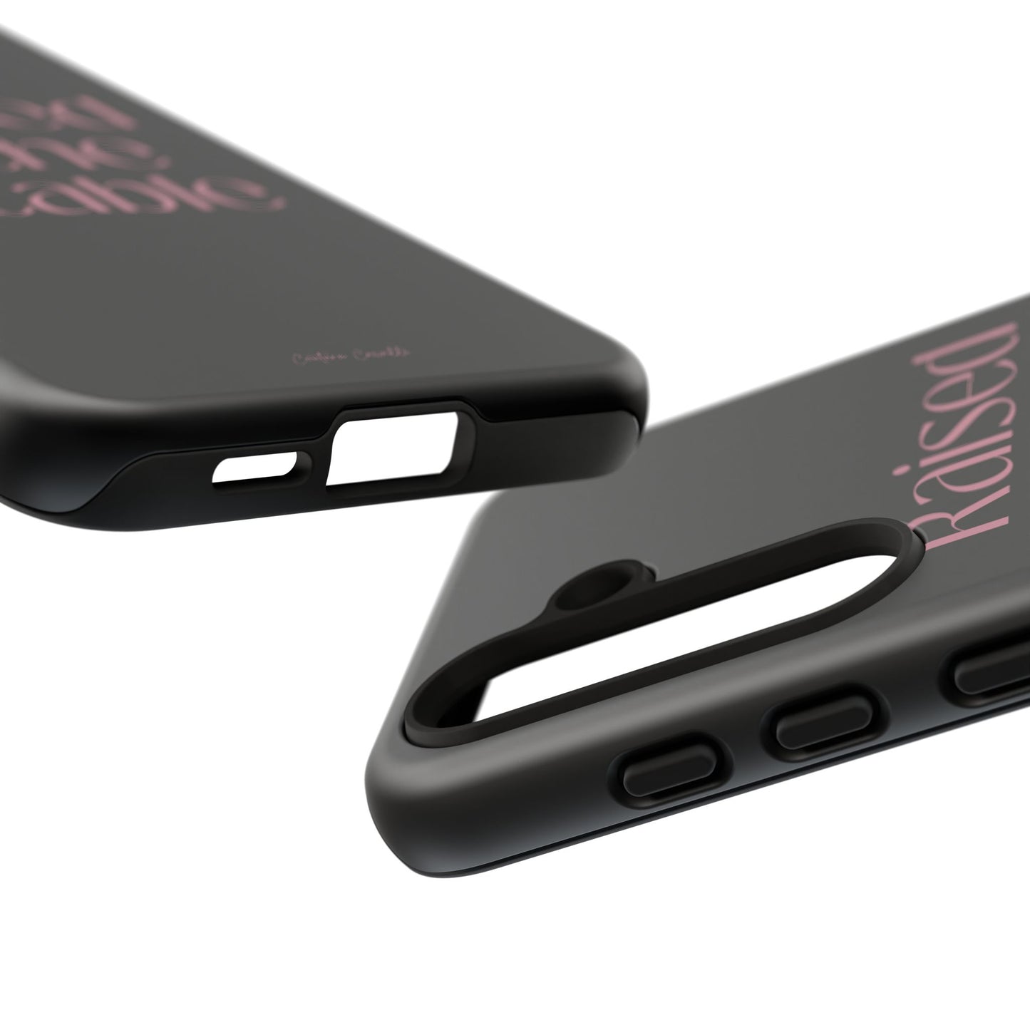 Raised in the Stable Phone Case — Black Protective Tough Case with Pink Script