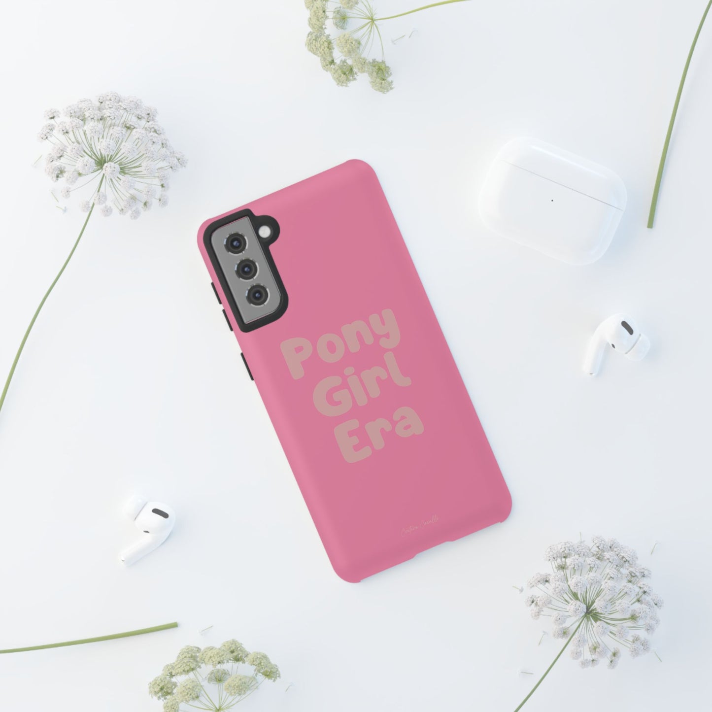 Pony Girl Era Phone Case — Pink Retro Text Protective Tough Case