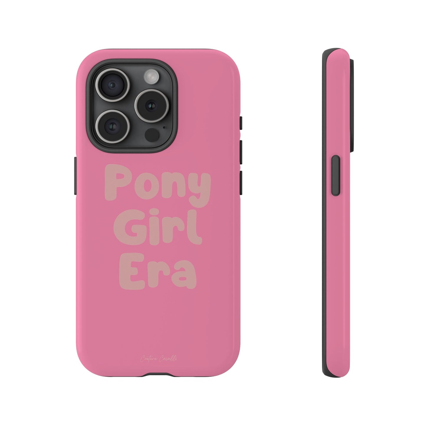 Pony Girl Era Phone Case — Pink Retro Text Protective Tough Case