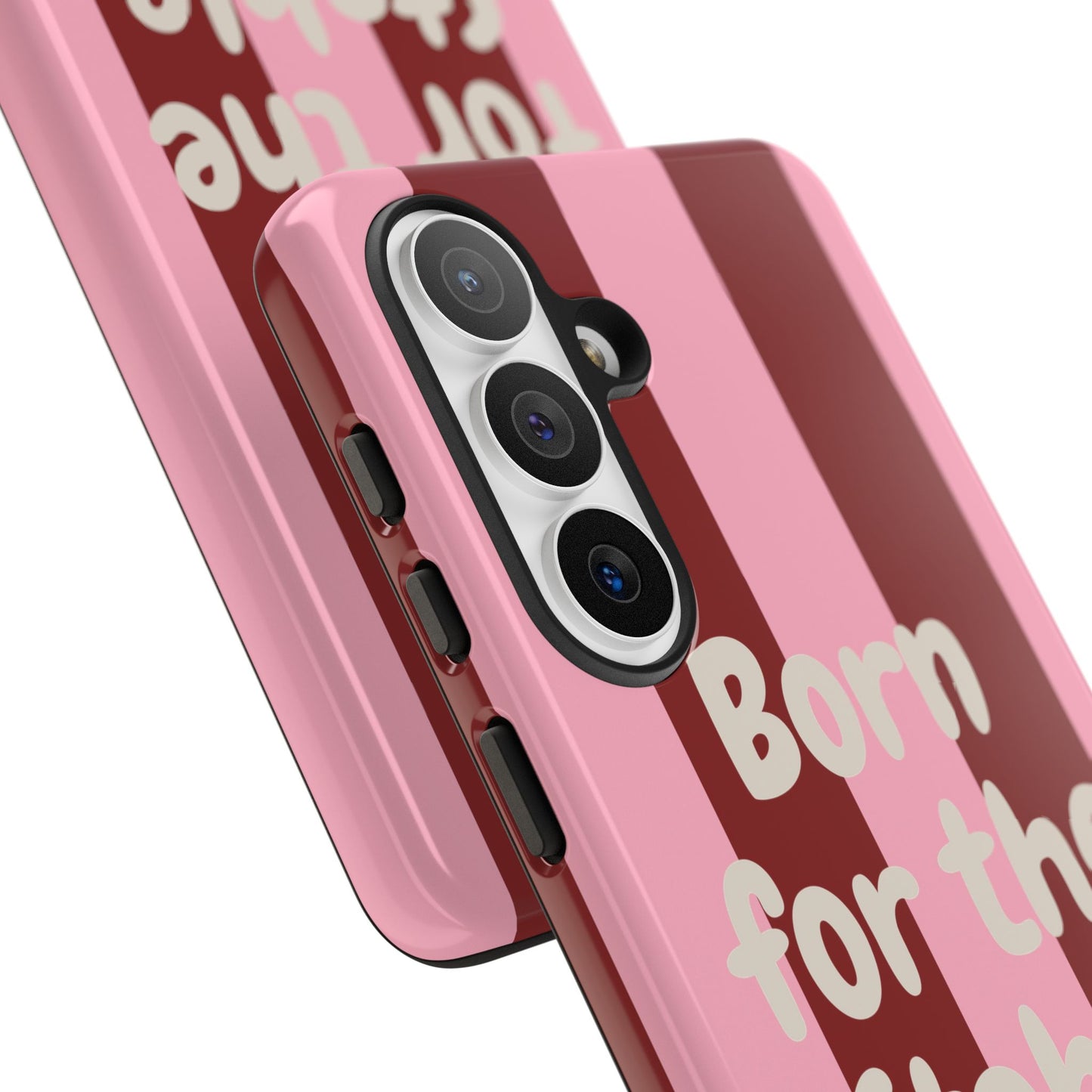 Phone Case — "Born for the Stable" Pink Striped Protective Tough Case