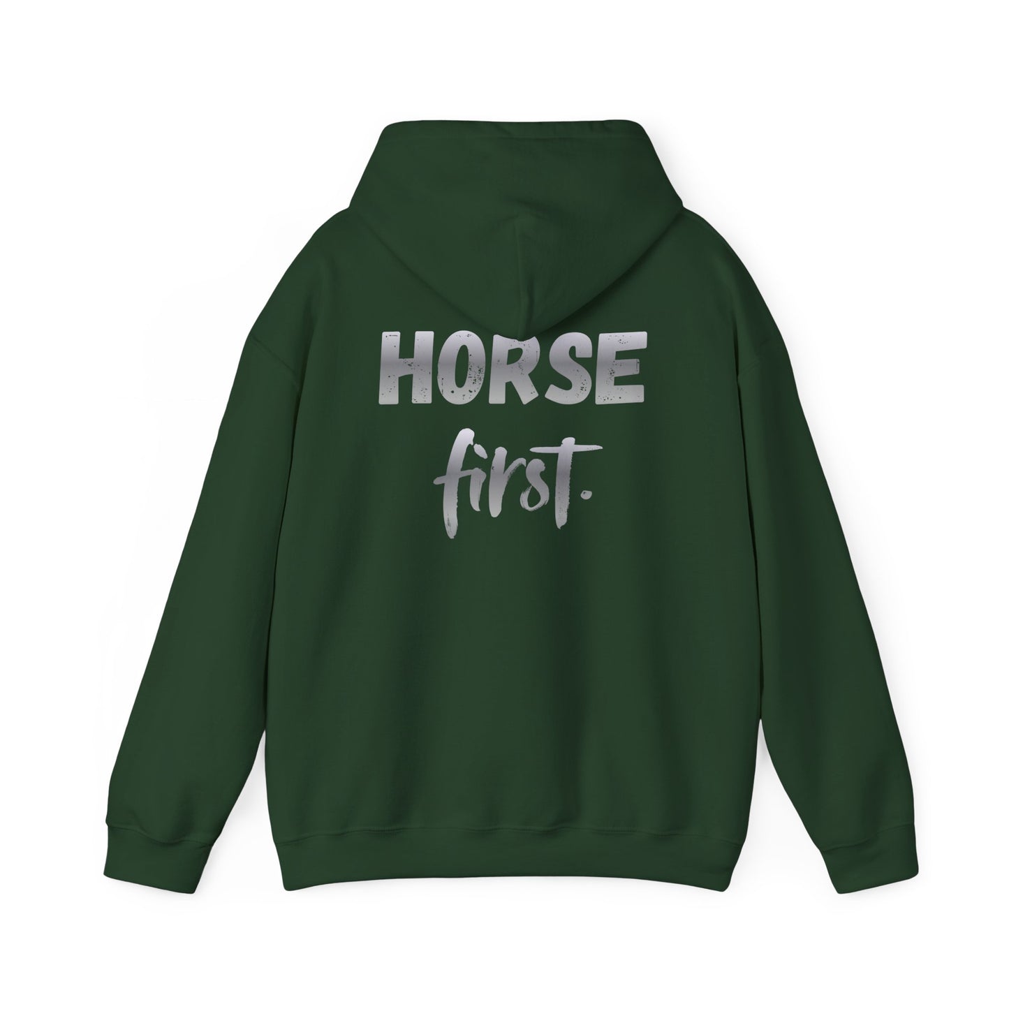 Horse First Hoodie — Equestrian Graphic Hooded Sweatshirt