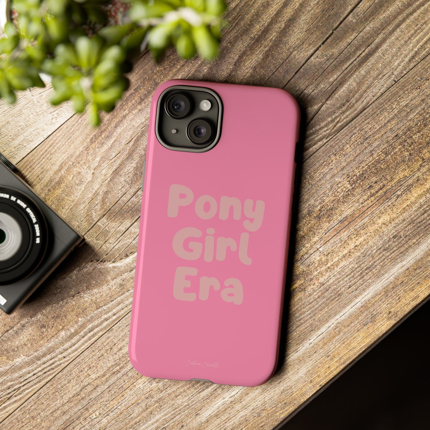 Pony Girl Era Phone Case — Pink Retro Text Protective Tough Case