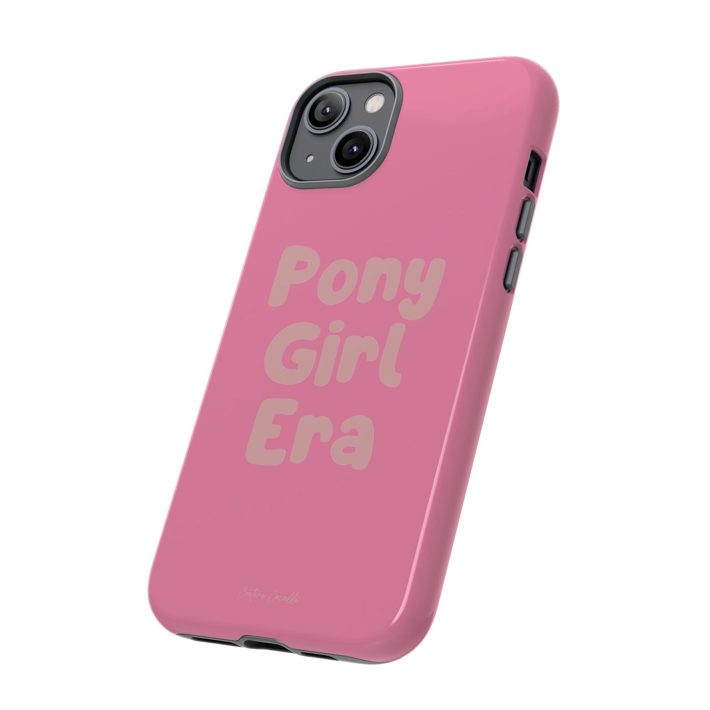 Pony Girl Era Phone Case — Pink Retro Text Protective Tough Case