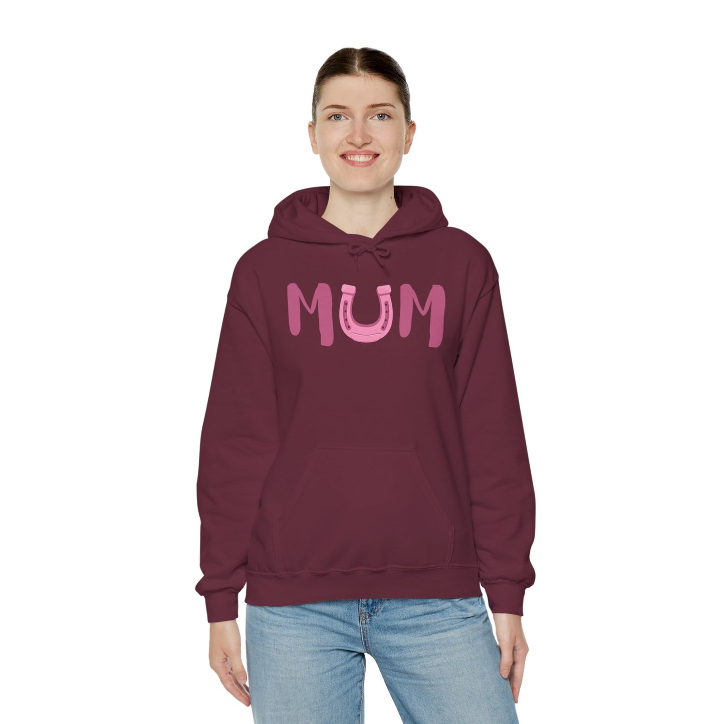 MUM Reitsport Hoodie personalisiert mit Pferdename – Pink Horse Mum Hoodie – Geschenk für stolze Pferde-Mama