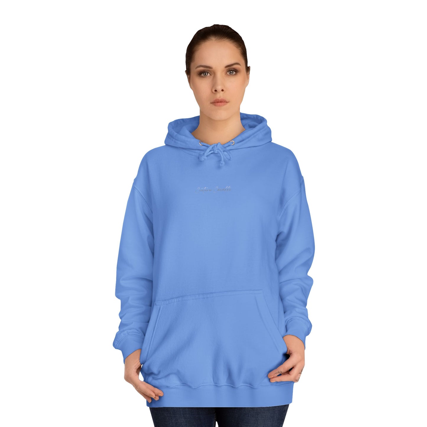 College Hoodie — 'PONY FIRST.' Metallic Back Print, Casual Campus Pullover