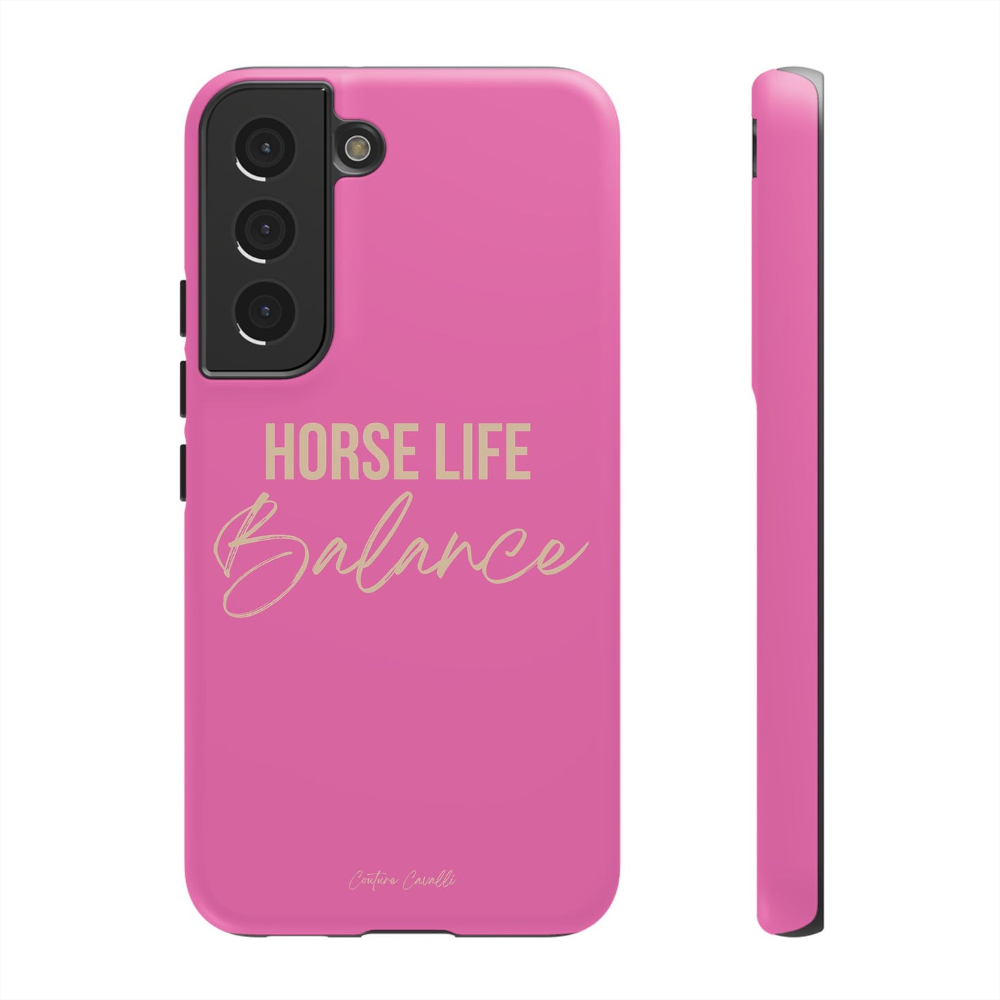 Horse Life Balance Phone Case - Pink Tough Protective Cover