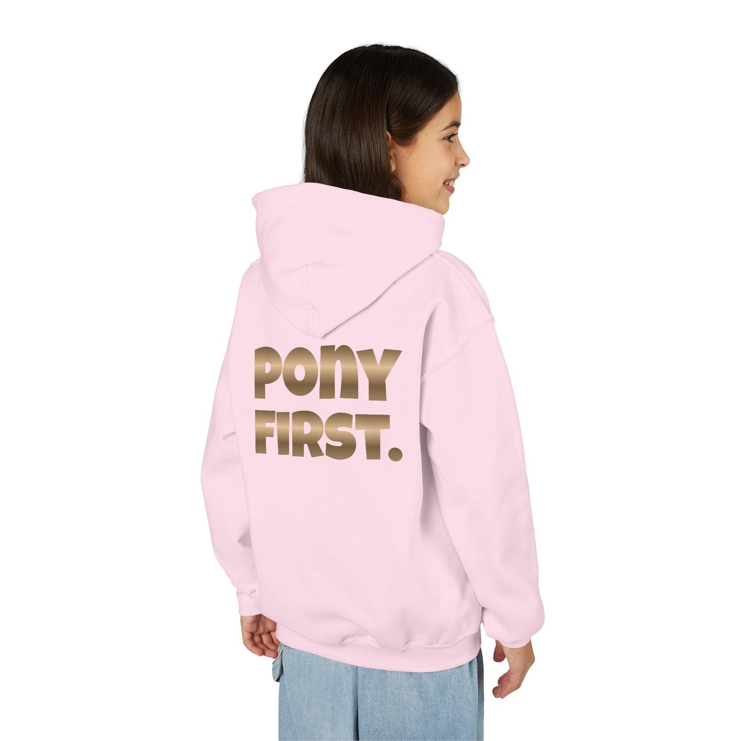 Personalisiert: Pony First Kinder-Hoodie – Mit eigenem Namen oder Ponynamen