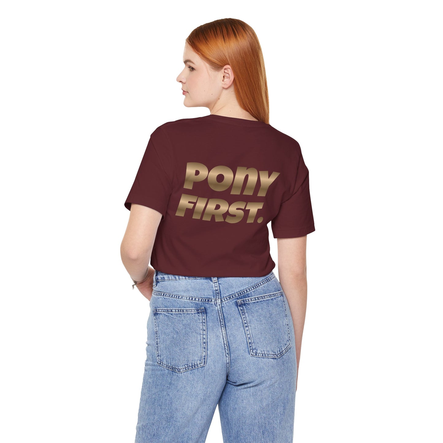 Pony First T-Shirt mit Rückenprint I auf Wunsch mit Ponyname personalisiert