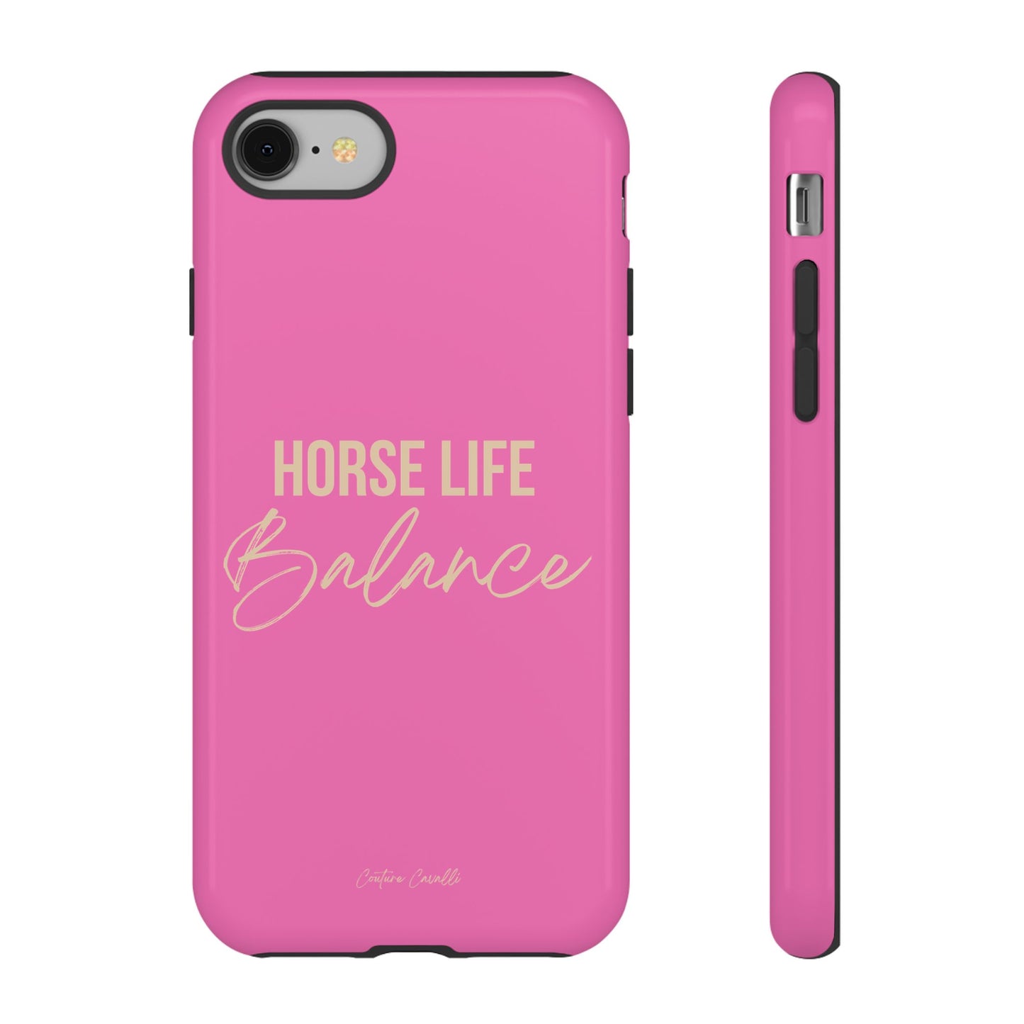 Horse Life Balance Phone Case - Pink Tough Protective Cover