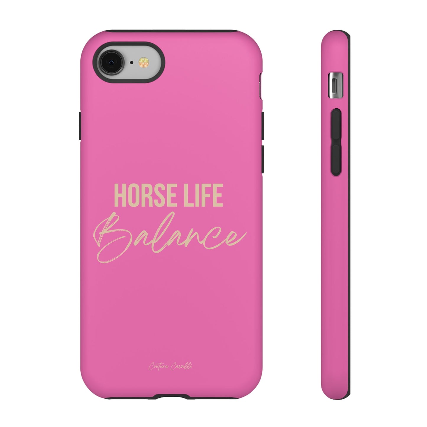 Horse Life Balance Phone Case - Pink Tough Protective Cover