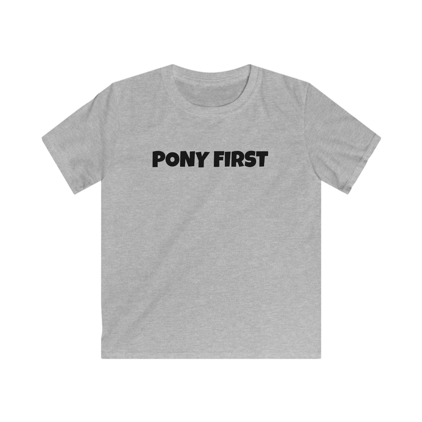 Pony First Kinder T-Shirt - Pferde Shirt für Mädchen & Jungen - Reiter Geschenk, Pony Liebe, Geburtstagsgeschenk Kinder I Pferdemädchen