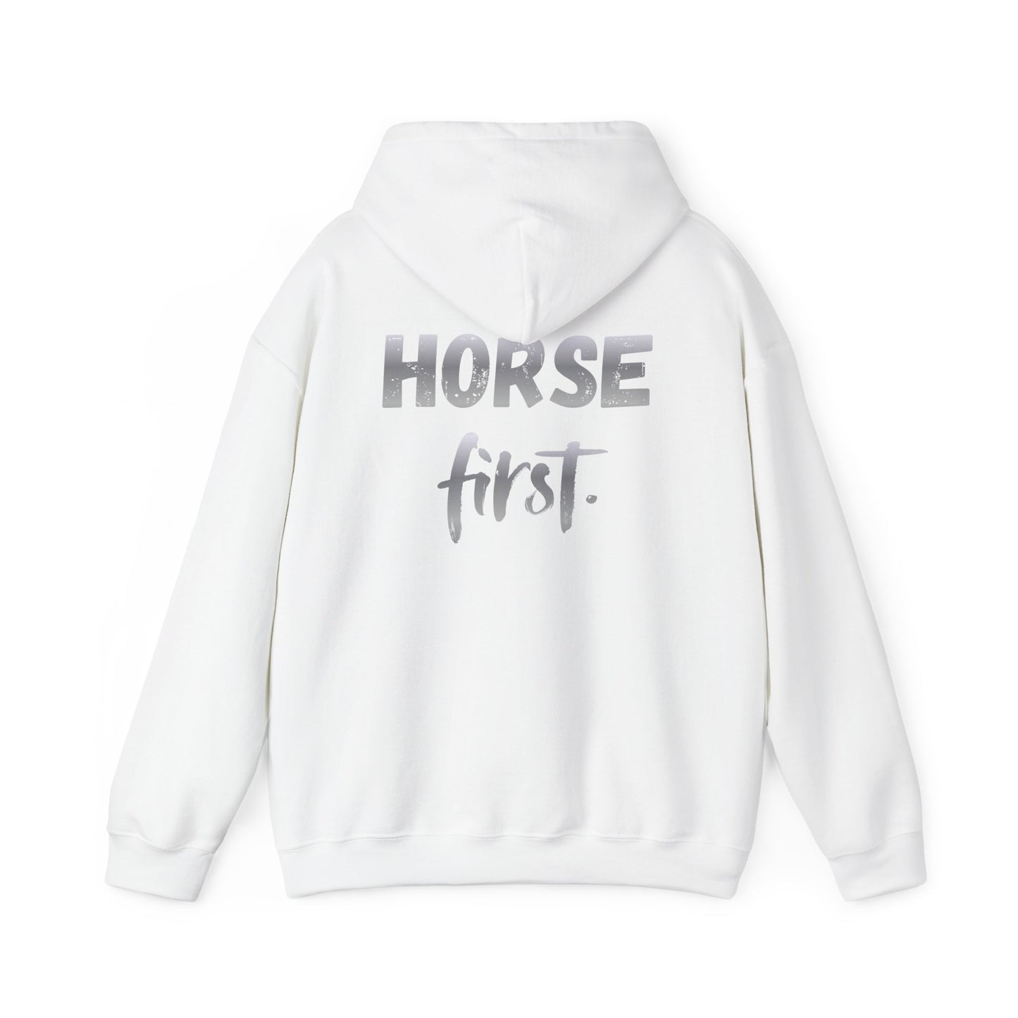 Horse First Hoodie — Equestrian Graphic Hooded Sweatshirt