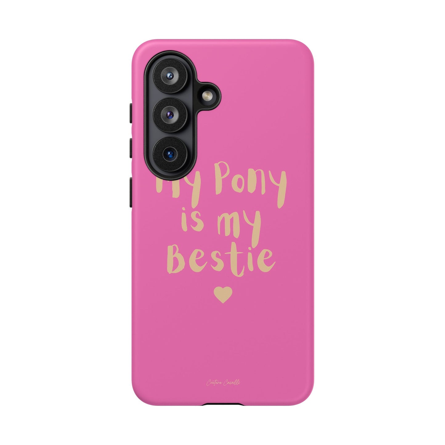 Pink 'My Pony Is My Bestie' Tough Phone Case I Handyhülle I Personalisiert mit Ponynamen