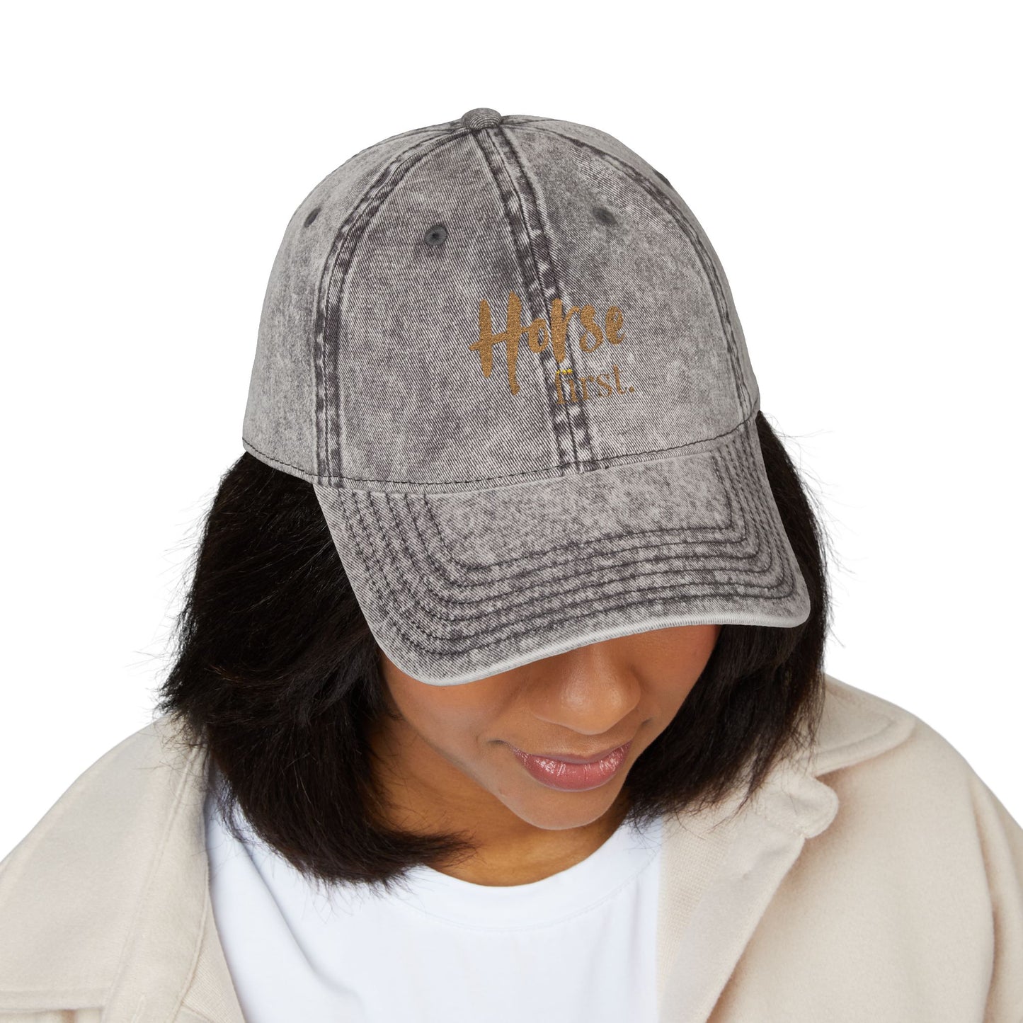 Horse first.Cap - Embroidered Vintage Cap