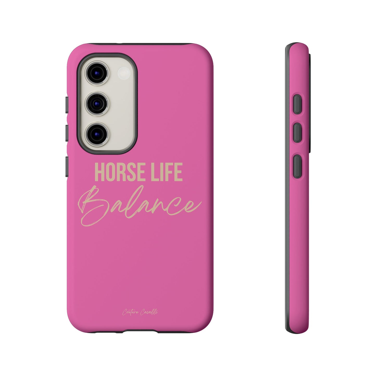 Horse Life Balance Phone Case - Pink Tough Protective Cover