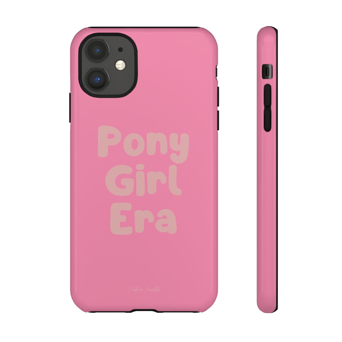 Pony Girl Era Phone Case — Pink Retro Text Protective Tough Case