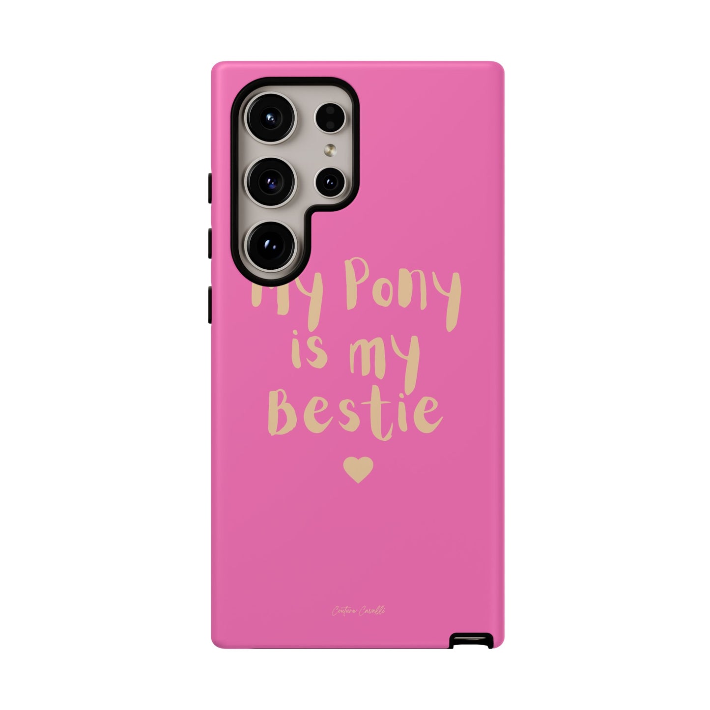 Pink 'My Pony Is My Bestie' Tough Phone Case I Handyhülle I Personalisiert mit Ponynamen