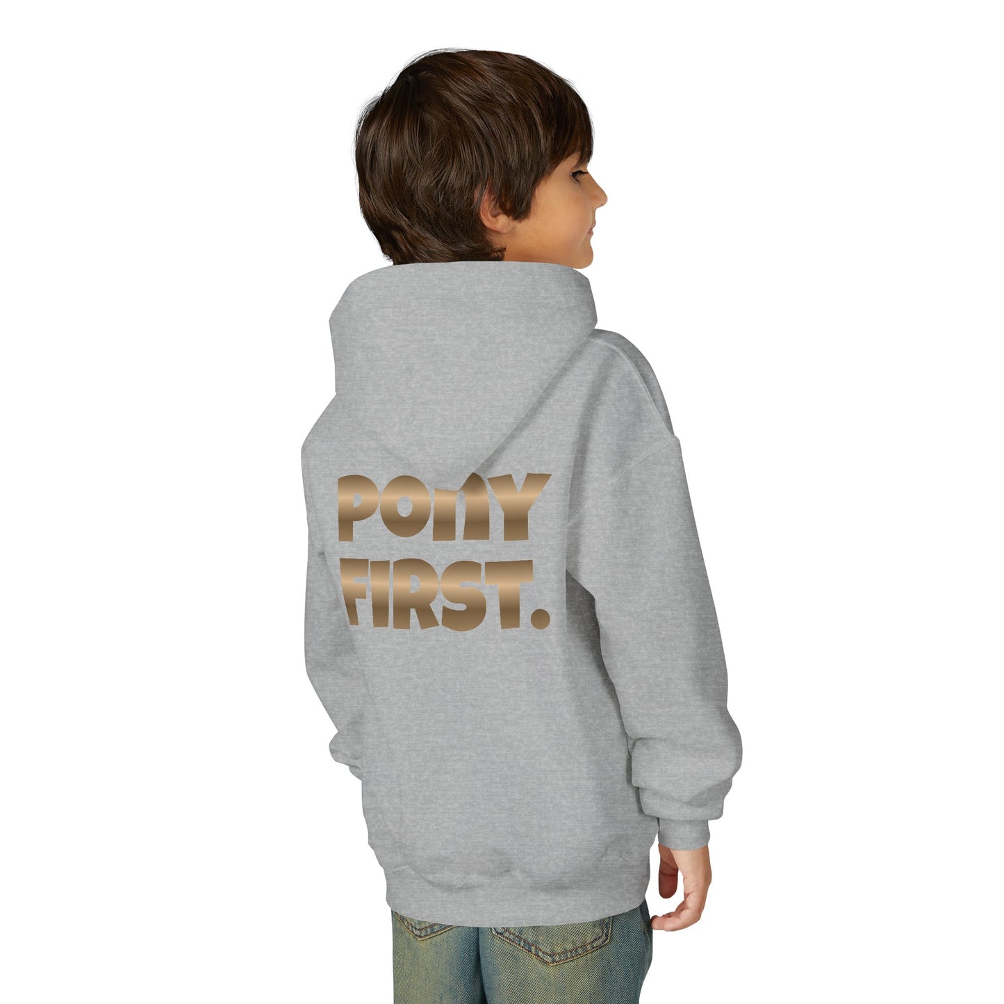 Personalisiert: Pony First Kinder-Hoodie – Mit eigenem Namen oder Ponynamen