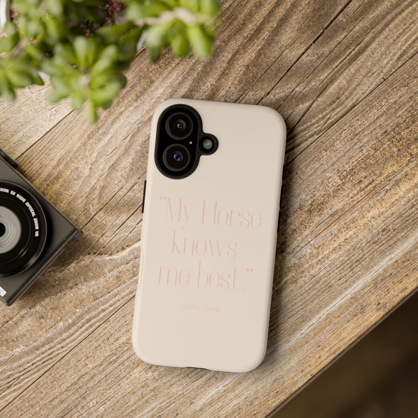 Equestrian Quote Tough Phone Case — “My Horse Knows Me Best” Protective iPhone Cover