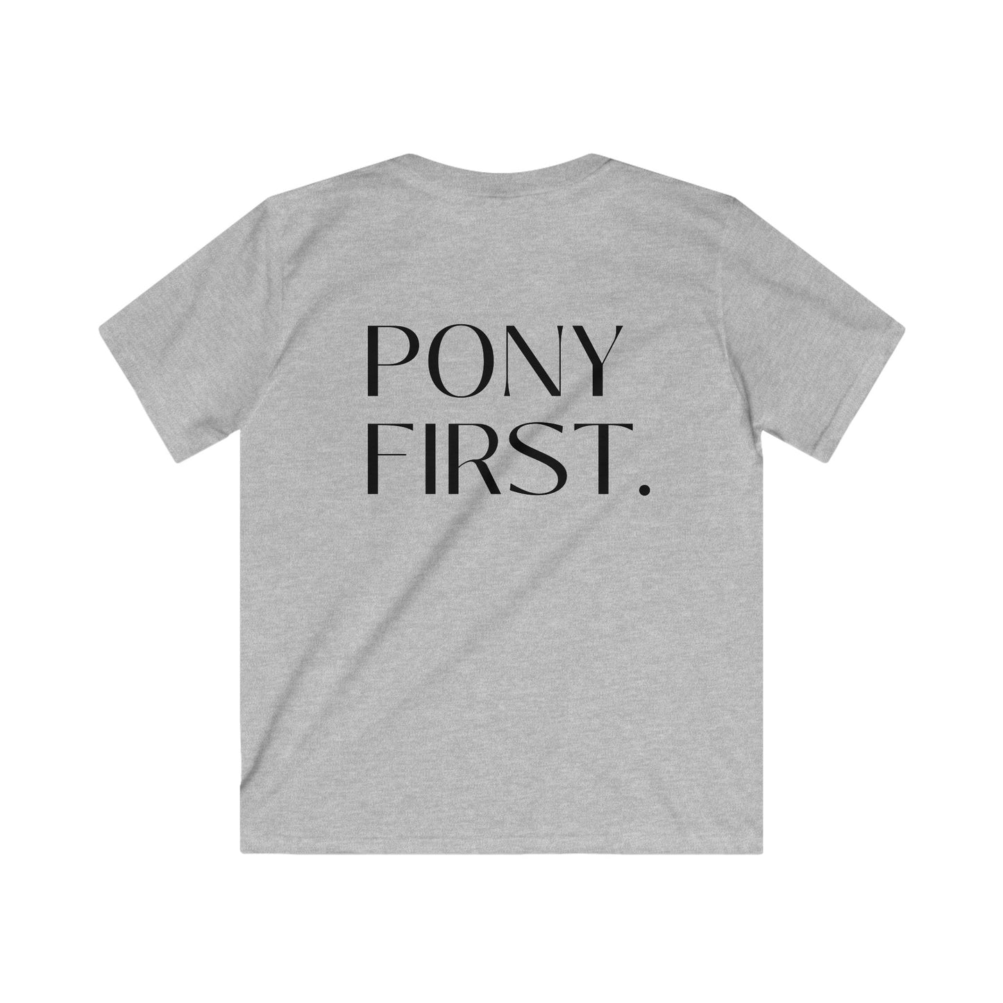 Pony first Kinder T-Shirt Rückenprint I Personalisierung möglich mit Pferdename