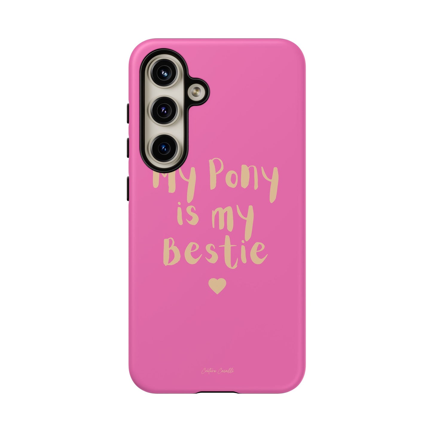 Pink 'My Pony Is My Bestie' Tough Phone Case I Handyhülle I Personalisiert mit Ponynamen