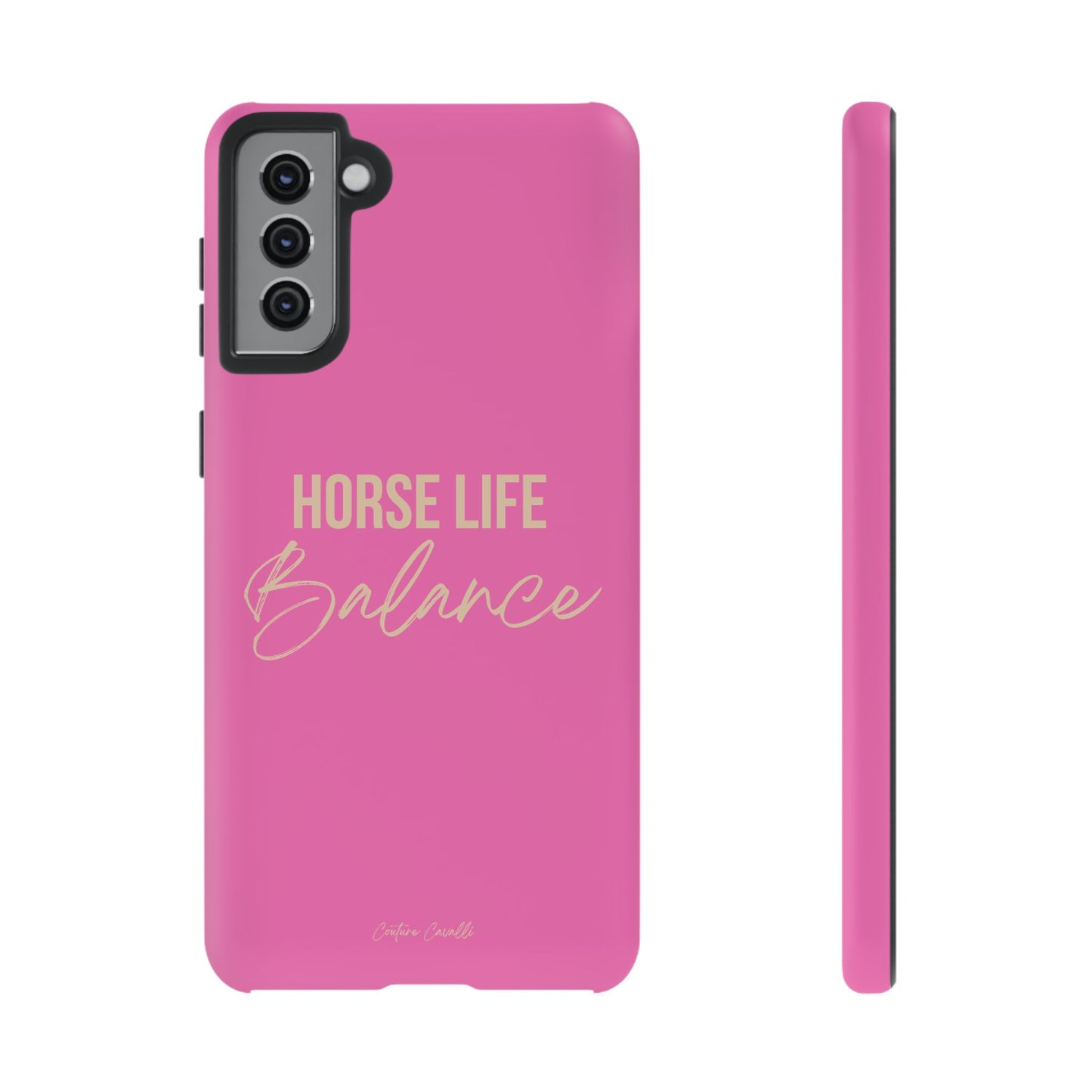 Horse Life Balance Phone Case - Pink Tough Protective Cover