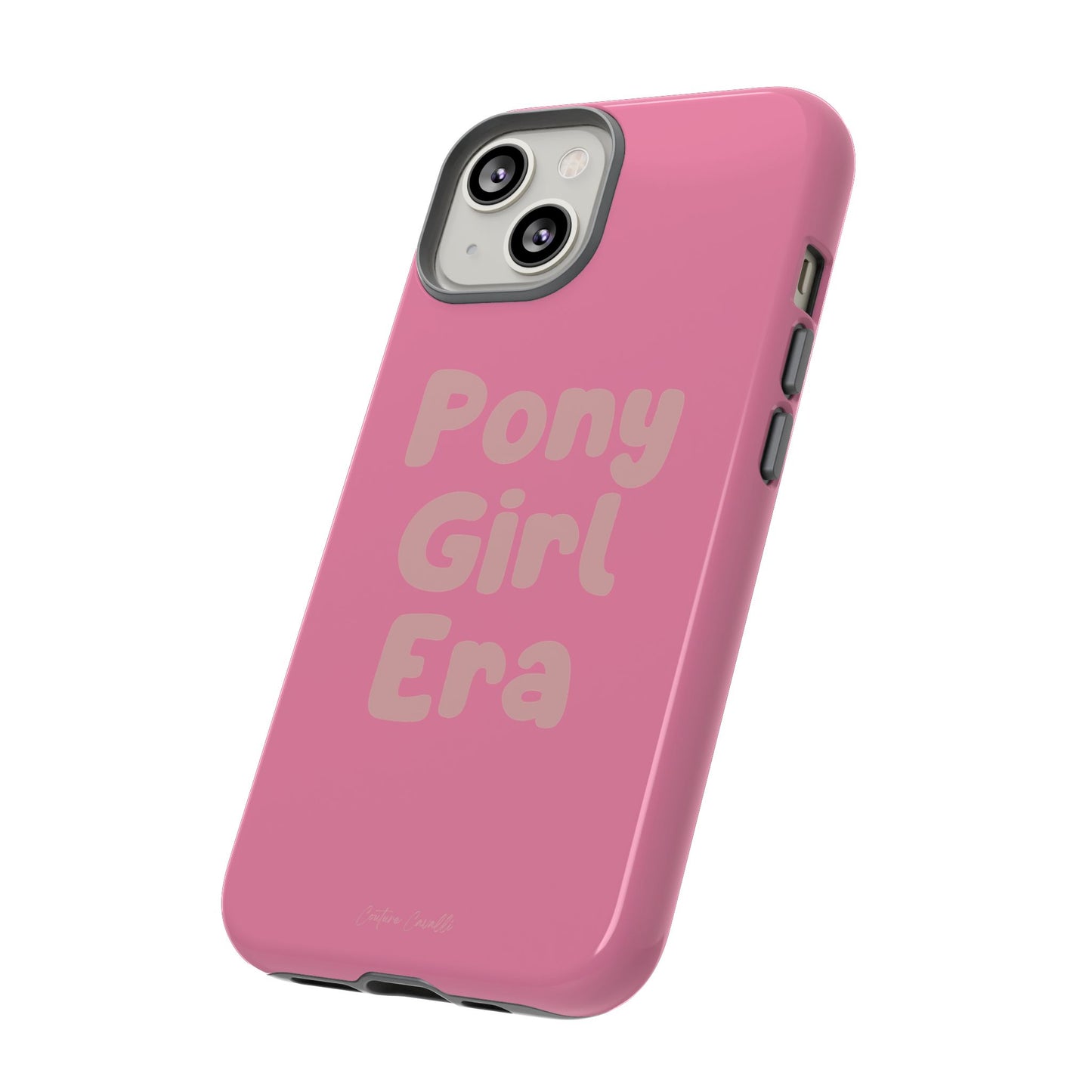 Pony Girl Era Phone Case — Pink Retro Text Protective Tough Case