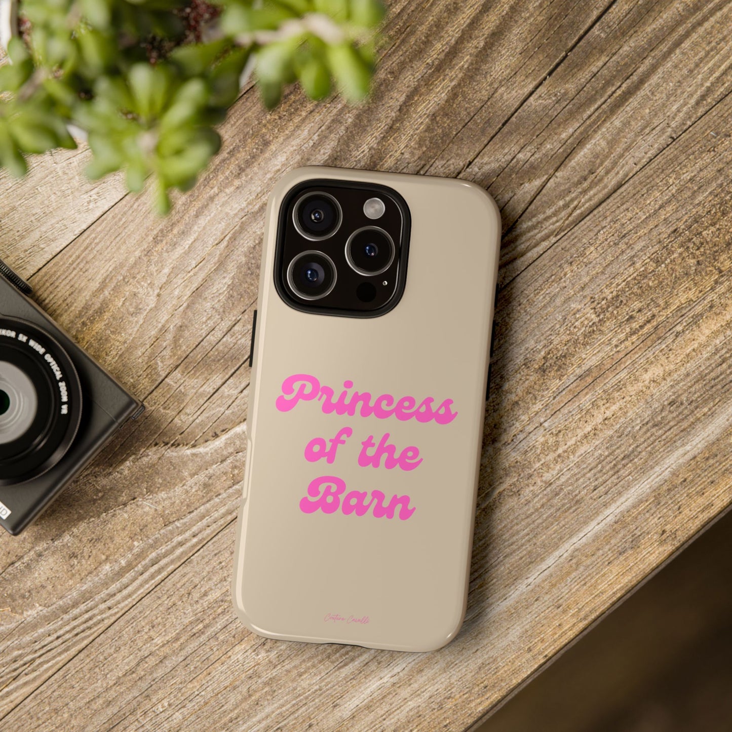 Phone Case — "Princess of the Barn" Pink Script Protective Tough Case