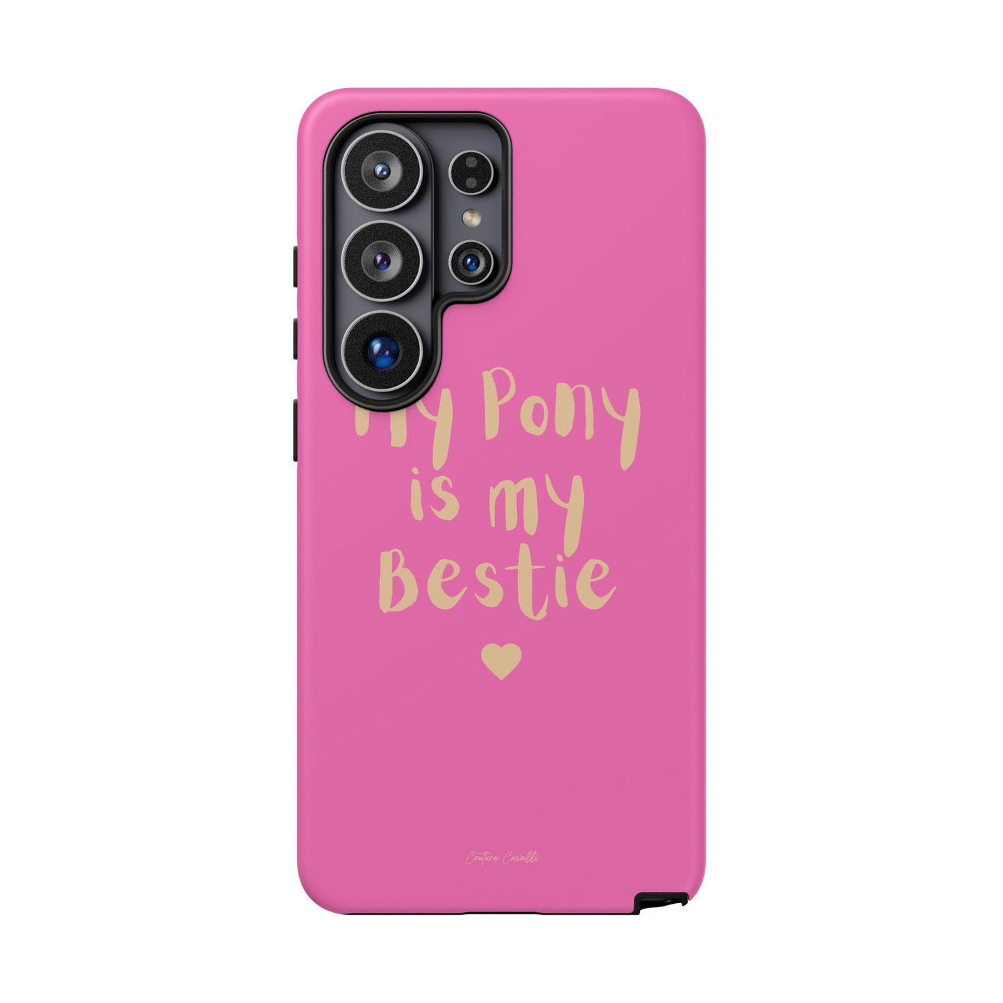 Pink 'My Pony Is My Bestie' Tough Phone Case I Handyhülle I Personalisiert mit Ponynamen