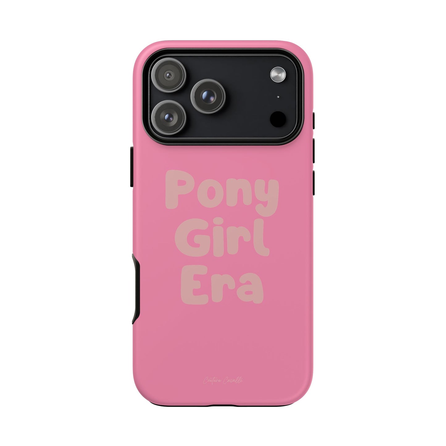 Pony Girl Era Phone Case — Pink Retro Text Protective Tough Case