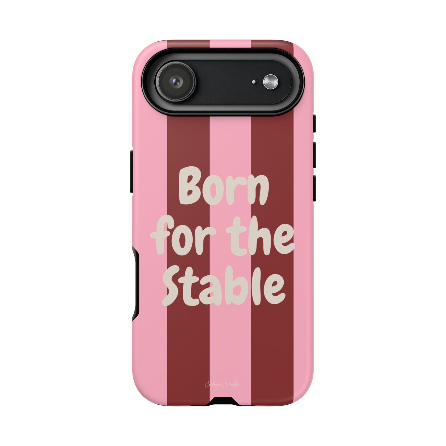 Phone Case — "Born for the Stable" Pink Striped Protective Tough Case