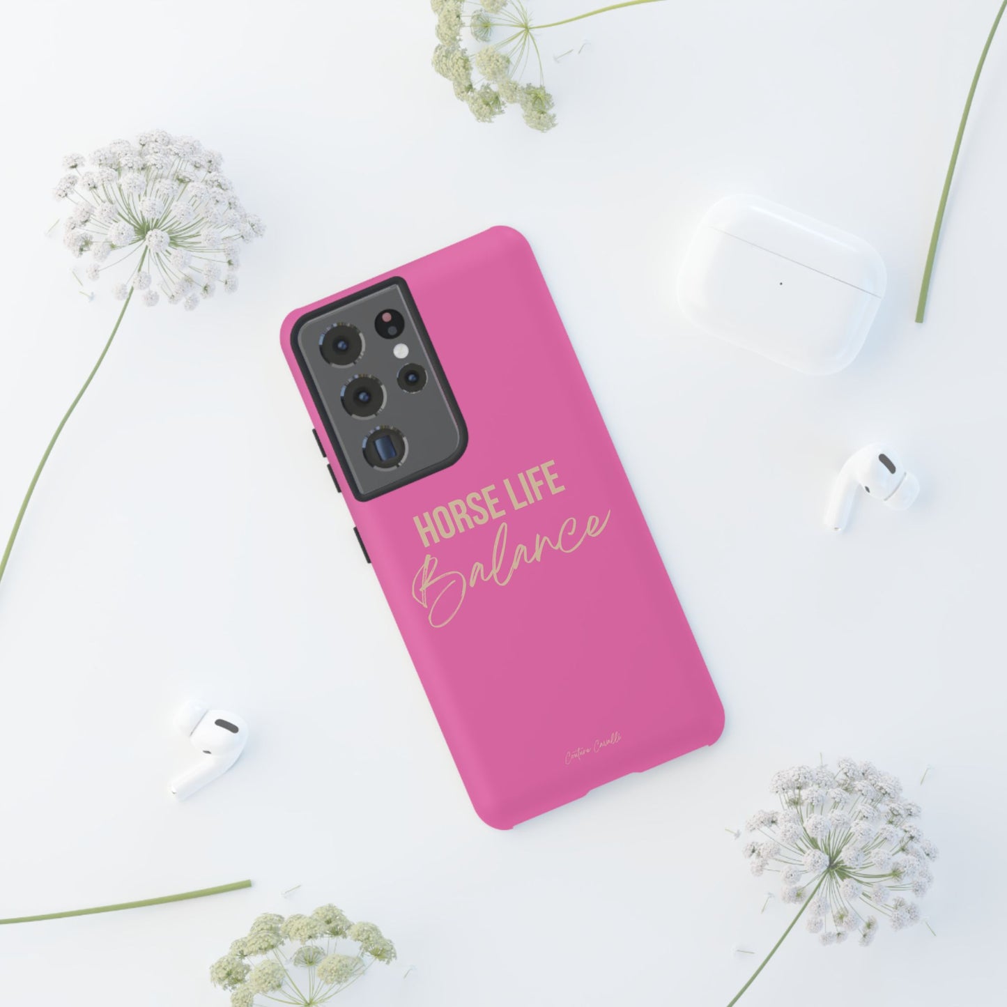 Horse Life Balance Phone Case - Pink Tough Protective Cover