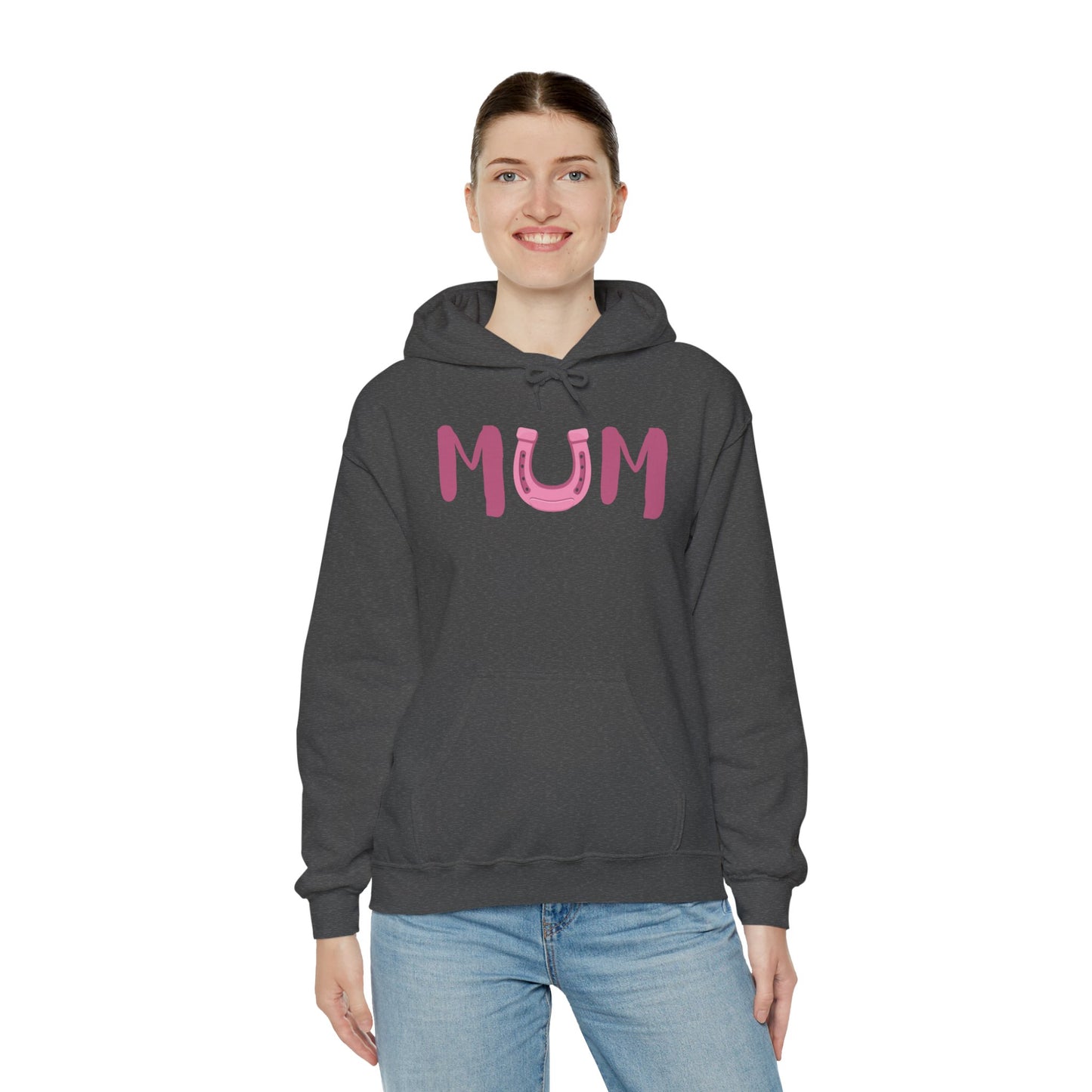 MUM Reitsport Hoodie personalisiert am Ärmel mit Pferdename – Pink Horse Mum Hoodie – emotionales Stall Statement