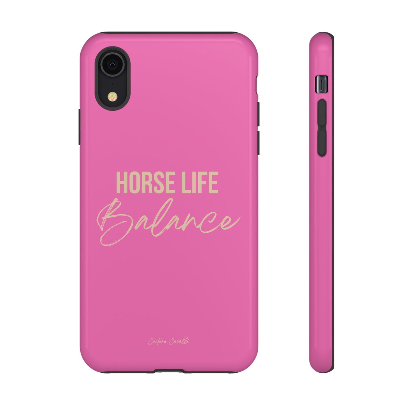 Horse Life Balance Phone Case - Pink Tough Protective Cover