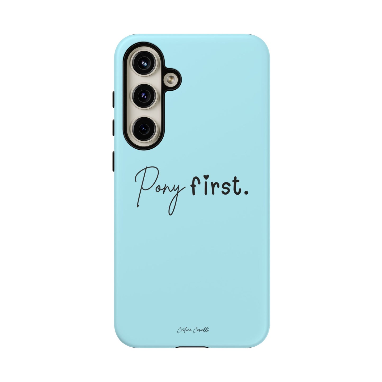 Pony First Phone Case - Protective Tough iPhone Cover with Minimalist Equestrian Script