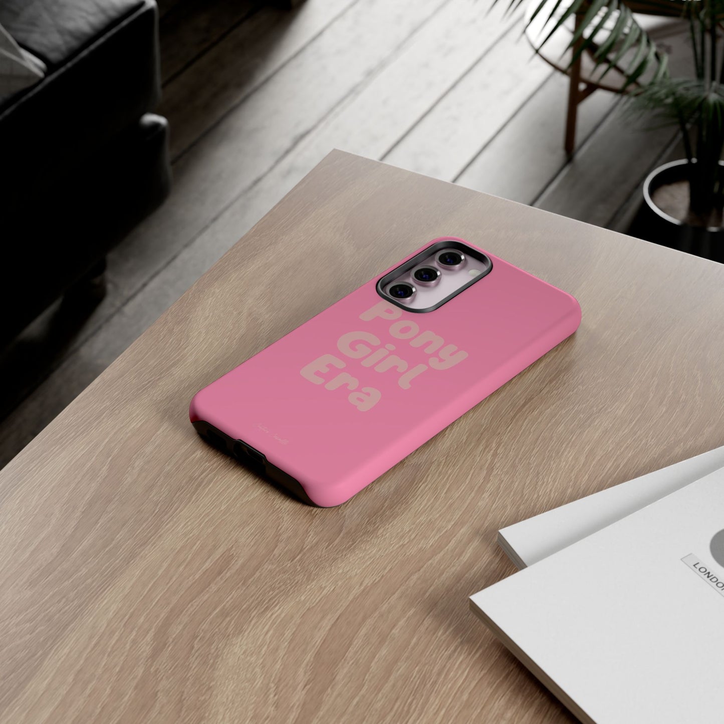 Pony Girl Era Phone Case — Pink Retro Text Protective Tough Case