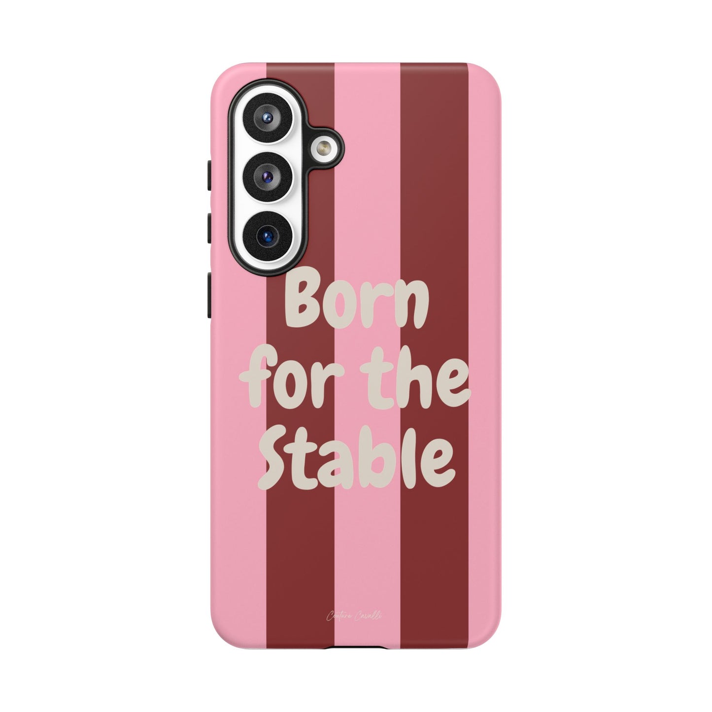 Phone Case — "Born for the Stable" Pink Striped Protective Tough Case