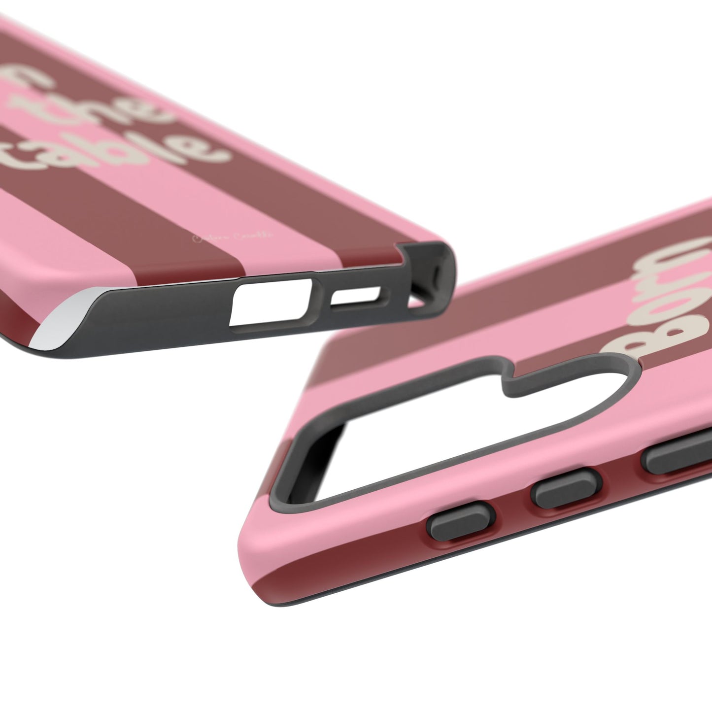Phone Case — "Born for the Stable" Pink Striped Protective Tough Case