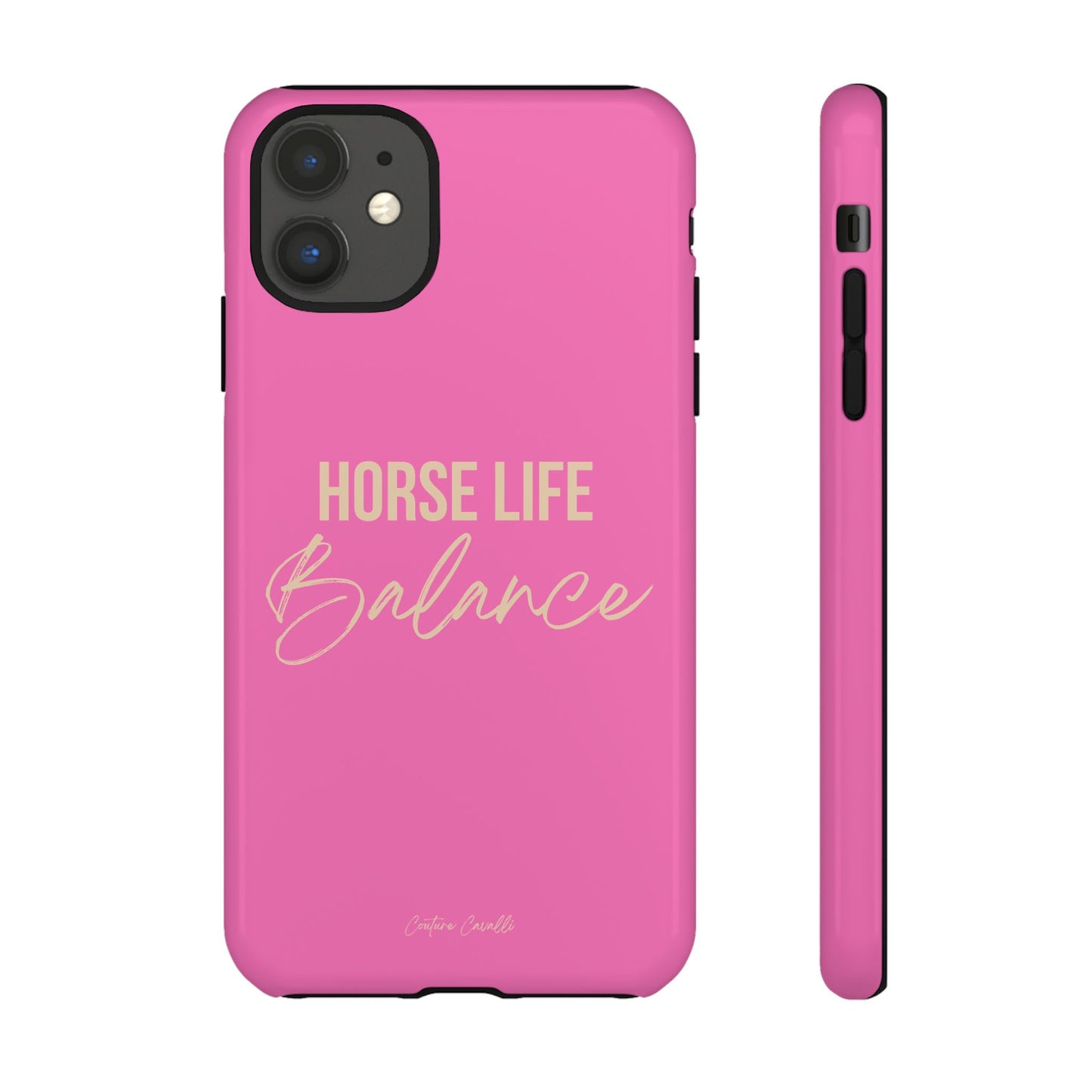 Horse Life Balance Phone Case - Pink Tough Protective Cover
