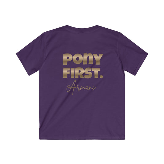 Personalisiertes Pony First Kinder-T-Shirt – Mit eigenem Namen oder dem Ponynamem