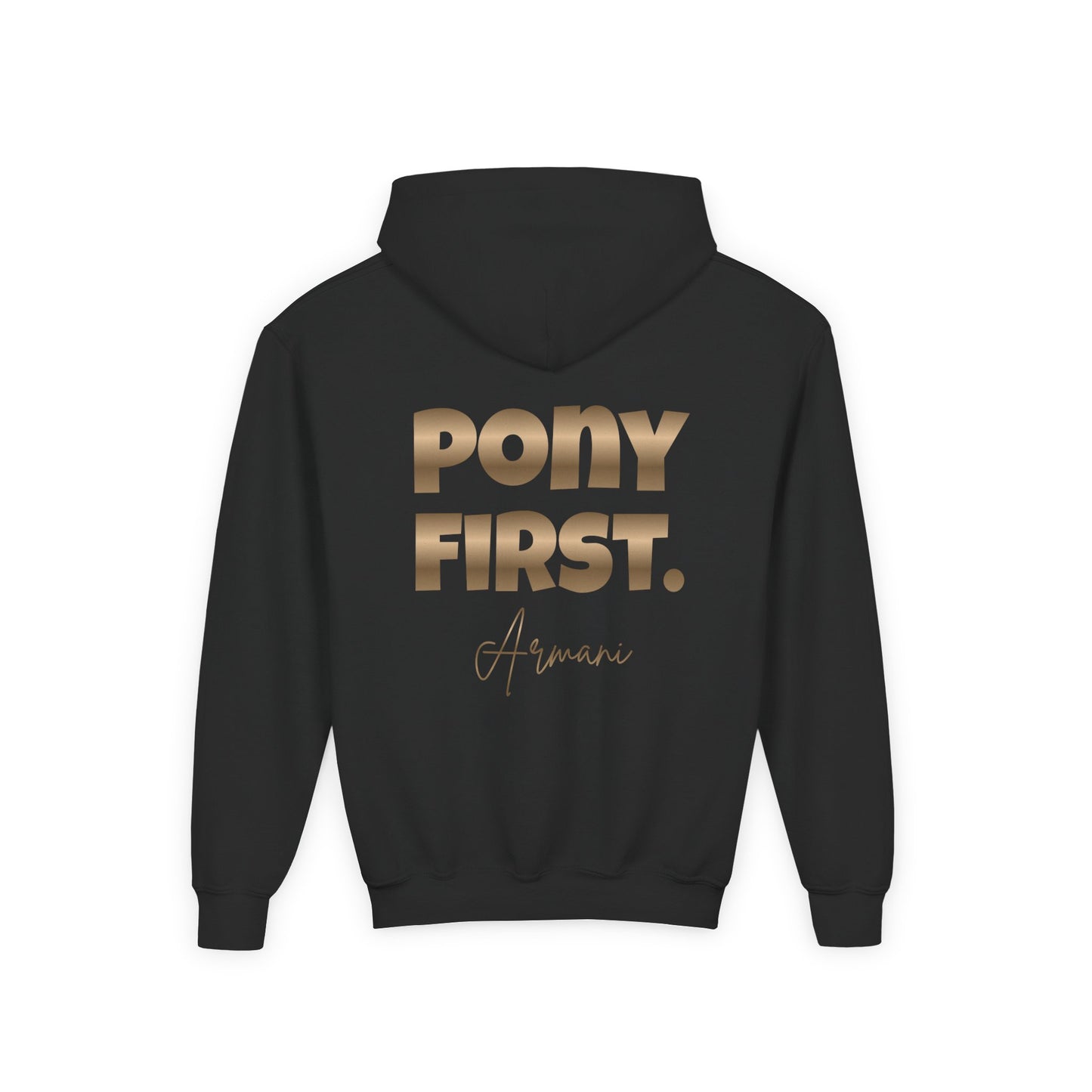 Personalisiert: Pony First Kinder-Hoodie – Mit eigenem Namen oder Ponynamen