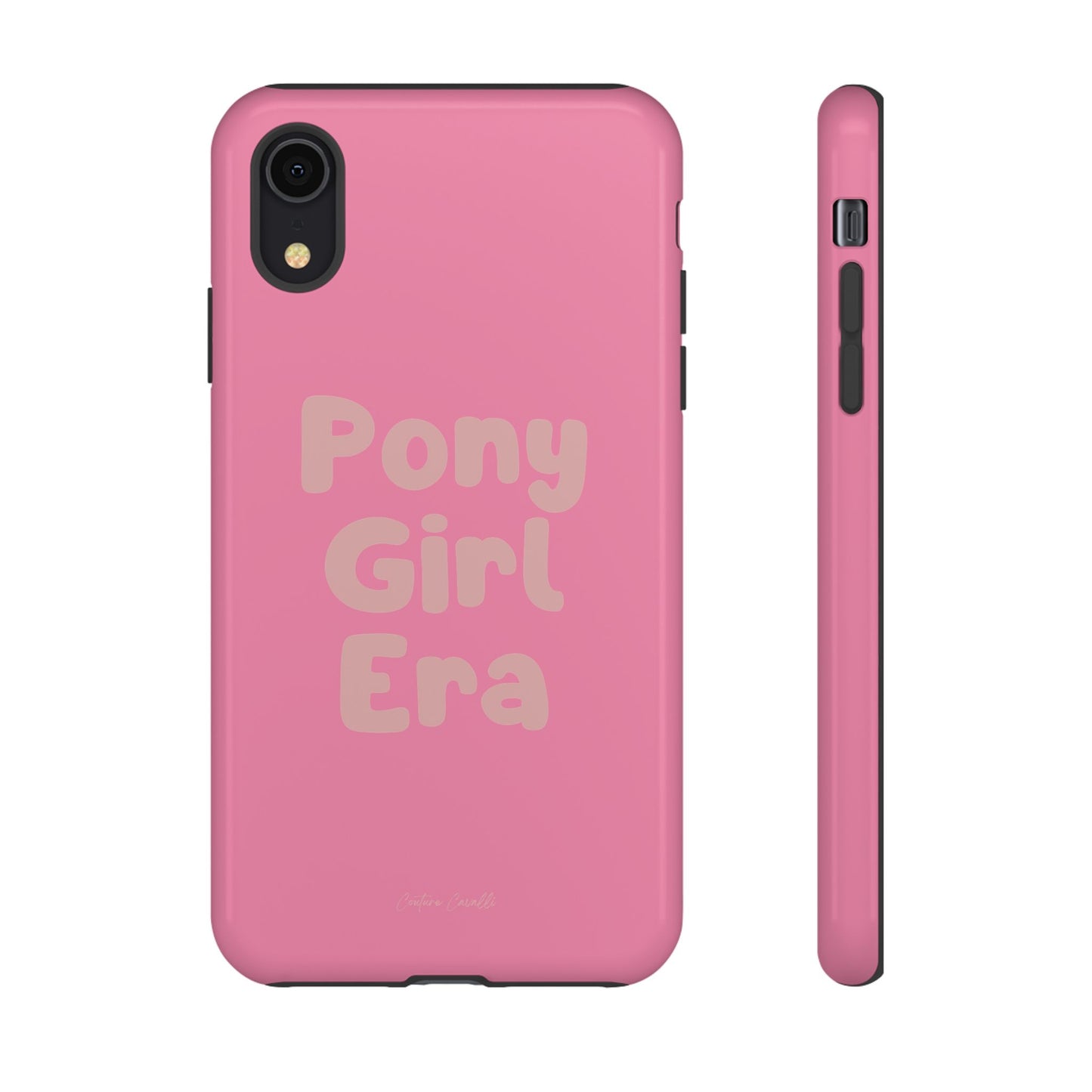 Pony Girl Era Phone Case — Pink Retro Text Protective Tough Case